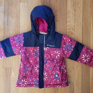 Columbia Youth Pink and Navy Patterned Jacket
